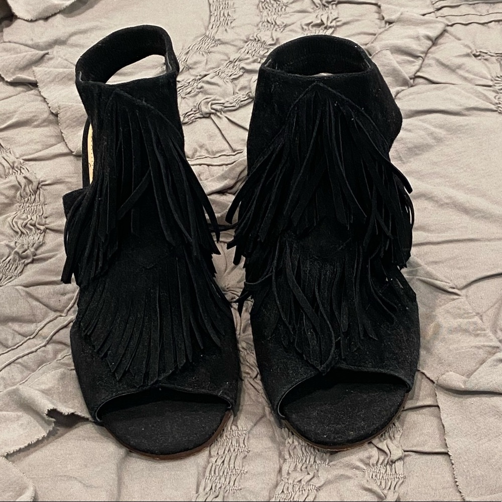 Sam Edelman suede fringed heels